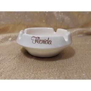 Vintage Pic Tic Florida Orange Speckled Ashtray Brown USA Souvenir Decor